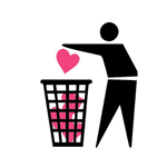 Gif animé coeur jeté